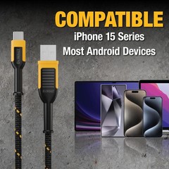Heavy Duty USB C Cable, Premium Braided Nylon USB A to Type C Charger Cable