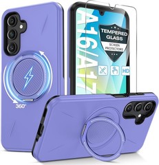 Samsung Galaxy A16/A17 5G Phone Case with 360° Kickstand Ring & Screen Protector