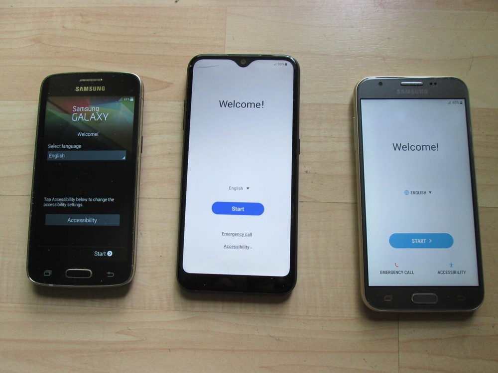 Lot of (3) Samsung Cell Phones Galaxy, Galaxy A01, Galaxy Amp Prime 2 #H22FS