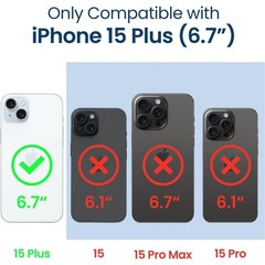 iPhone 15 Plus Case, Matte Magnetic Phone Case with 1 Screen Protector, Black