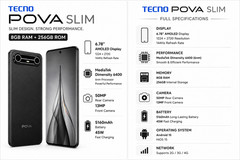 TECNO Pova Slim 5G (KM9) 8GB RAM 256GB Unlocked Android Smartphone Black