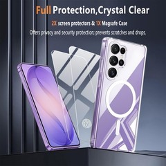 Magnetic Case for Samsung Galaxy S26 Ultra with 2X Screen Protector, Clear