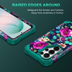 3PCS Heavy Duty Shockproof Case & Soft Silicone Rubber for Galaxy S26 Ultra Deep