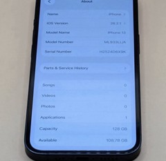 Apple iPhone 13 Blue 128GB Unlocked 12MP Bluetooth Wi-Fi iOS ML933LL/A