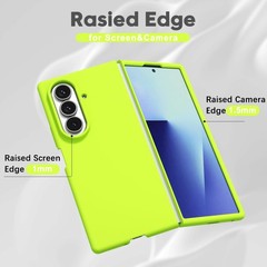 Samsung Galaxy Z Fold 7 Phone Case Silicone, Fluorescent Neon Lime Green Bright