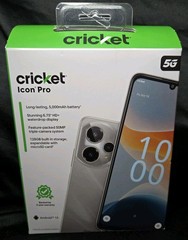 Cricket Wireless Icon Pro 2026 128GB, 6GB RAM (Prepaid), Pearl Gray 🔒 SEALED!