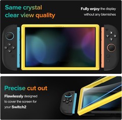 4-Pack Tempered Glass Screen Protector & Anti-Scratch for Nintendo Switch 2 2025