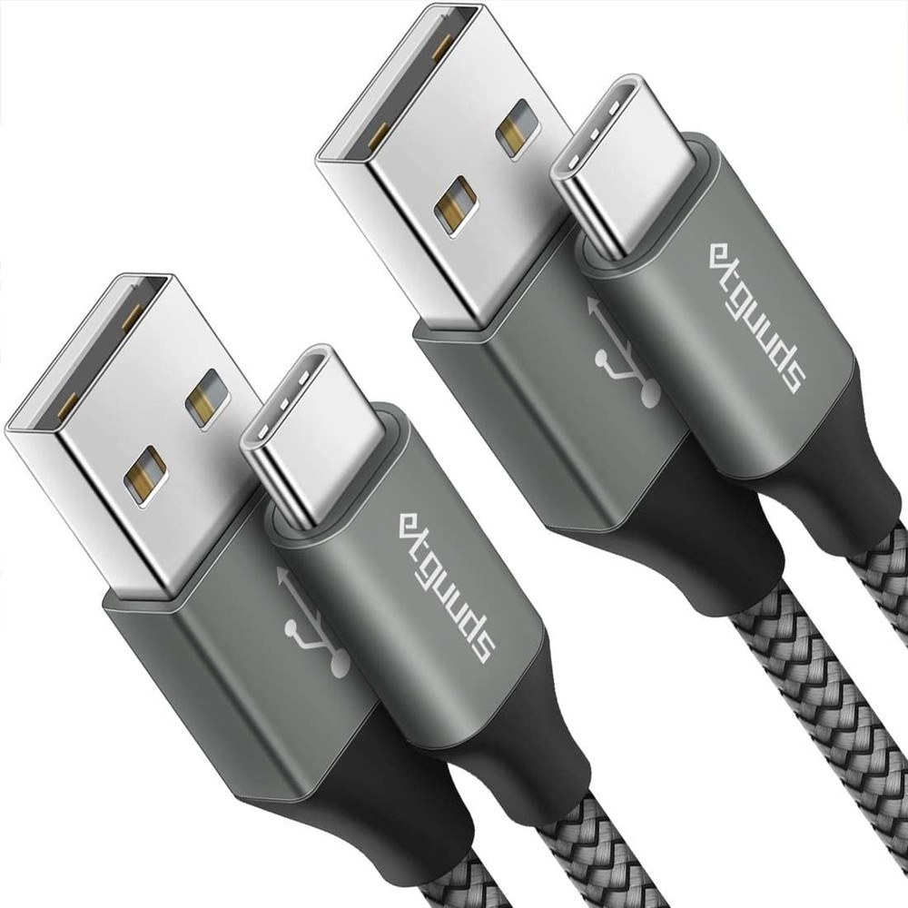 USB to USB C Cable 3ft, 2-Pack USB A to Type C Charger Cord Fast Charging Gray