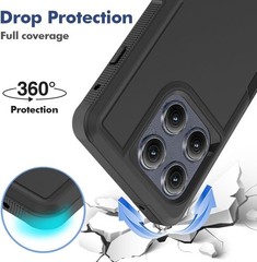 for Motorola Edge 2025 Case with Tempered Glass Screen Protector