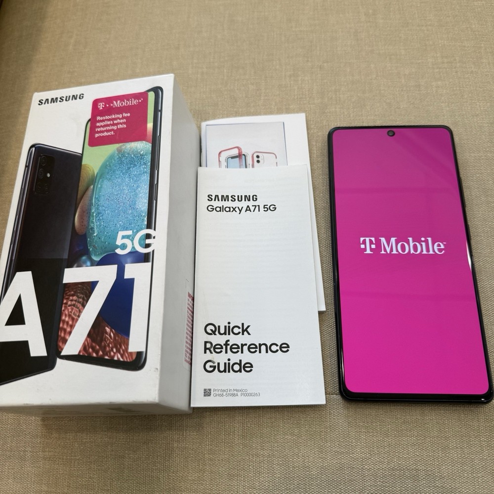 Samsung Galaxy A71 5G 128GB Locked T-Mobile Smartphone Black Works Great W/ Box