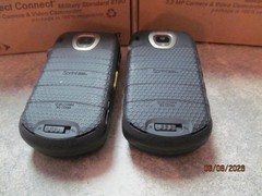 (2) Kyocera E4277 DuraXT Sprint Cell Phones for parts Unknown condition see pics