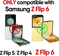 Samsung Galaxy ZFlip 6 Case, Firmly Fit Hard PC Full Body Cover Anti Scratch Sho