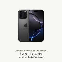 iPhone 16 Pro Max – 256 GB – Unlocked – Good Condition – No Face ID