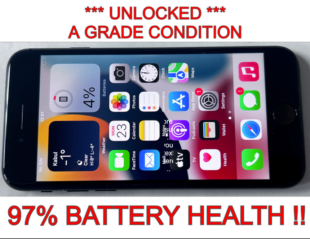 UNLOCKED Apple iPhone SE 2nd Gen 64GB Black 4G LTE 97% BT Smart Phone *A GRADE*