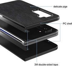 For Microsoft Surface Duo 2 2021 Case, Durable Faux Leather Case,Polycarbonate