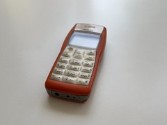 Finland Nokia 1100 – 240KB – (Red-Orange) (Unlocked) Gsm Vintage Mobile Phone