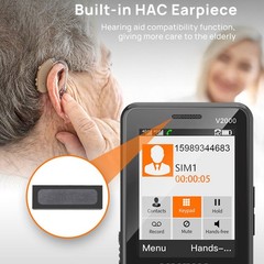 4G LTE Mobile Dual SIM Big Button Phone SOS Keyboard Torch Global UNIWA V2000
