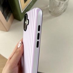 Cute Striped Phone Case for iPhone 17, Slim Shockproof TPU Cover for Women Girls