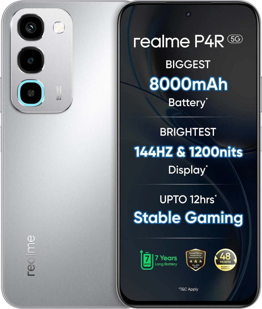 realme P4R 5G | 128GB | 4GB RAM | Silver | Global Version Unlocked Dual Sim