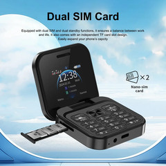 Fuffi Foldable Mini Phone, Luminous, 2.4 Inch Display, Dual SIM Support, FM Radi