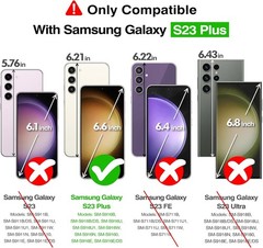 Matte Black Case for Samsung Galaxy S23 Plus, Anti-Slip Edge, Metal Lens Cover