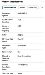 BezosMax 15 mini 3in Unlocked LTE Dual SIM 128GB 4GB Android 9 Black smartphone