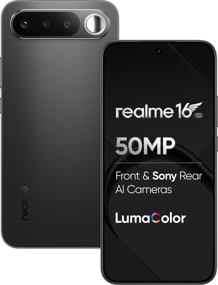 realme 16 5G (Black, 256 GB 12GB RAM) Dimensity 6400 Turbo 6.57″ Gobal Version.