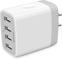 USB Charger Cube, Wall Charger Plug, 4.8A 4-Port USB Adapter Power Plug Charging