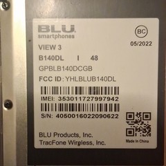 BLU View 3 B140DL 32GB Blue 6in LTE 4G TracFone Wi-Fi BT Micro USB See Photots