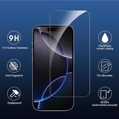 6.3 Inch 3 Pack Screen Protector for iPhone 16 Pro with Camera Lens Protectors