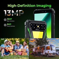 OUKITEL G5 Rugged Phone 16GB/64GB Android 14 6300mAh Dual SIM 4G Camping Light