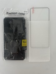 SAMSUNG GALAXY BLACK S24PLUS PHONE CASE & SCREEN PROTECTOR KICKSTAND SHOCKPROOF