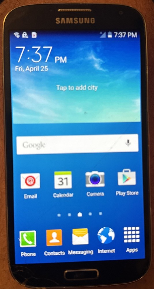 Samsung Galaxy S4 SCH-I545 Gray (Verizon) 16GB Good Used ONE Crack Glass