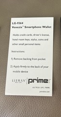 Leeman Venezia Phone Wallet Credit Card License Stick on Back of Phone Pocket