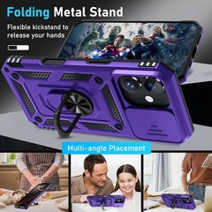 Case for iPhone 16 Cover & Screen Protector Heavy Duty Shockproof Purple 78 Char
