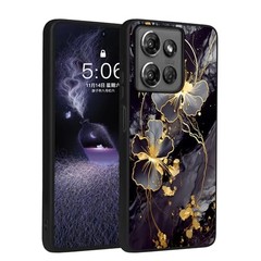 Cute Flower Slim Fit Glow in The Dark Case for Moto G Stylus 5G 2025 – Black Gol