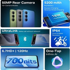 Infinix Hot 60 5G+ (Black 128GB 6GB RAM) GLOBAL VERSION “NO TARIFFS IN USA”