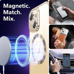 2 in 1 for iPhone 14 Case Crystal Clear, Not Yellowing, with 1X Screen Protector