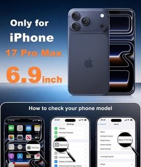 for iPhone 17 Pro Max Case Solid Blue Matte Magnetic Phone Screen Protector