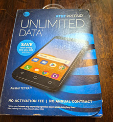 Alcatel Tetra AT&T Prepaid 16GB Black 5in Android Oreo LTE 5MP Front Cam