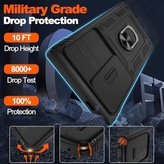 Fit for Samsung Galaxy S24 Ultra Phone Case with 360° Ring Kickstand & Screen Pr