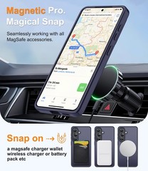 Magnetic Samsung Galaxy A57 5G Case with Screen Protector and Wrist Strap, Dark
