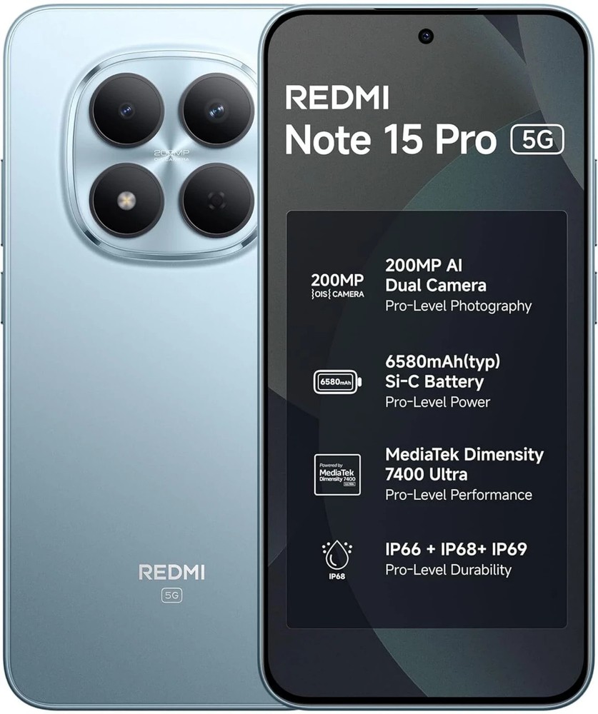 REDMI Note 15 Pro 5G ( Blue, 8GB+128GB) Dimensity 7400-Ultra Global Version