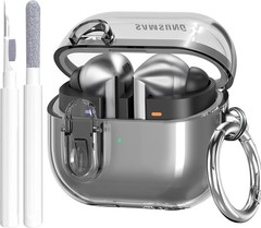 Clear Lock Clip Case for Samsung Galaxy Buds 3 Pro/Buds 3/Buds 3 FE with Cleaner
