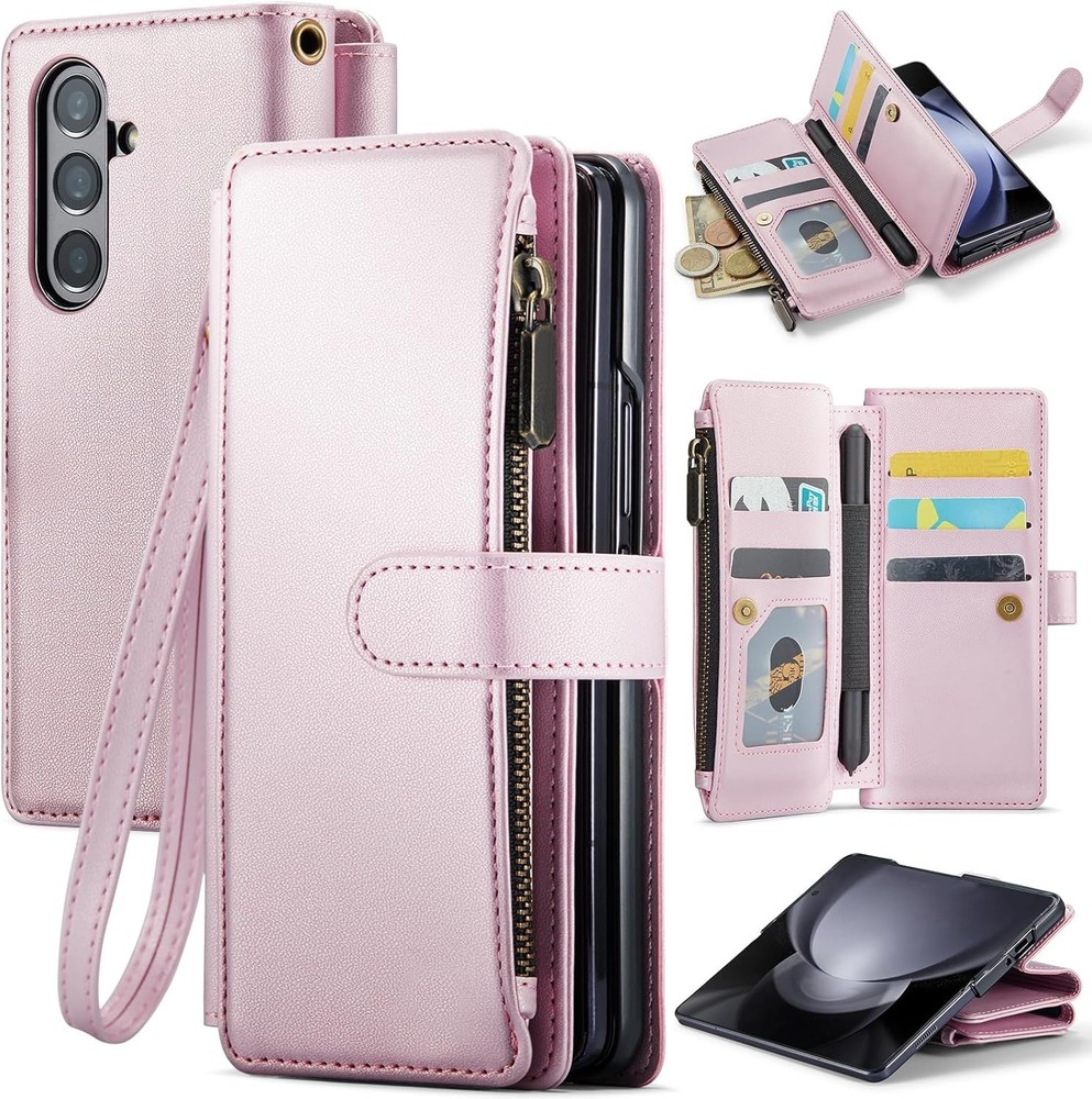 for Samsung Galaxy Z Fold 7 Wallet Case PU Leather Card Holder RFID Blocking