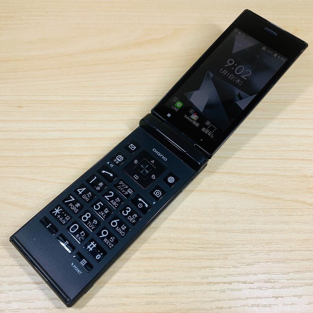 KYOCERA 701KC DIGNO KEITAI 2 Android Flip Phone Black SIM Free Unlocked Japan