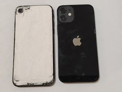 Lot of 2 Apple iPhone, 12 mini and SE 2020, both broken for parts or repair