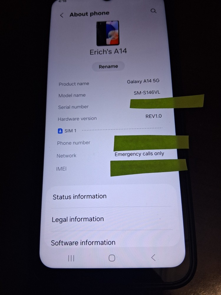 Samsung Galaxy A14 5G 64GB S146VL Prepaid TracFone locked for 60 days- Excellent