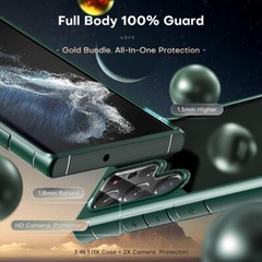 Samsung Galaxy S22 Ultra Case Clear Hard Back Shockproof Protective Cover Green