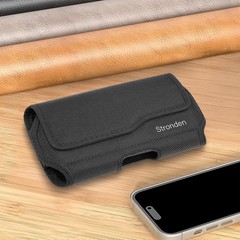 Black Magnetic Holster Pouch with Closure for iPhone 17 Pro Max, 16 Pro Max & Mo